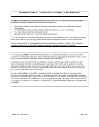 DOEA Form 182 Authorization to Use or Disclose Health Information - Florida, Page 2