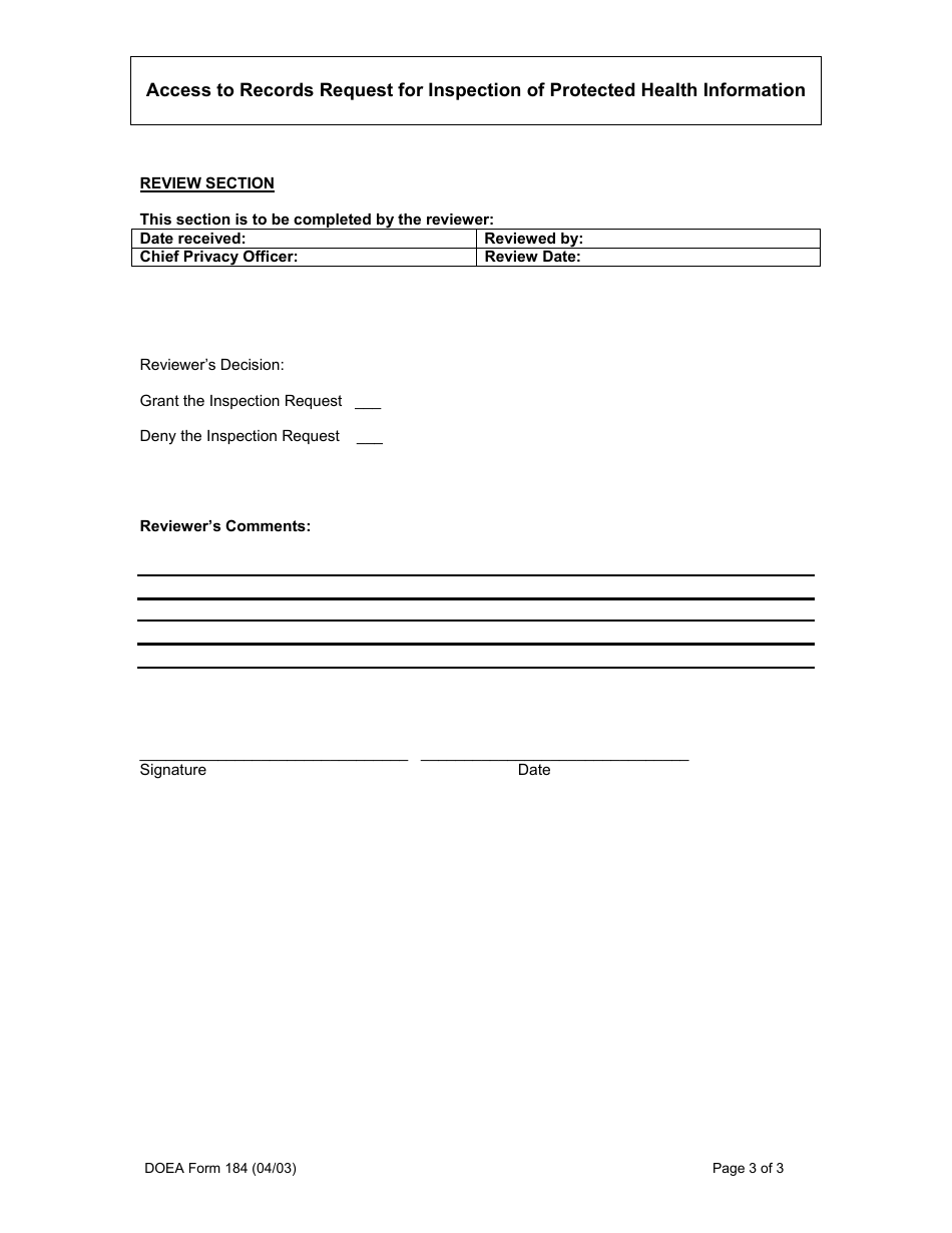 Doea Form 184 Fill Out Sign Online And Download Printable Pdf Florida Templateroller 0354