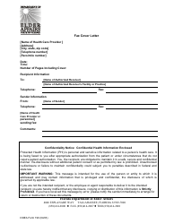 DOEA Form 190 &quot;HIPAA Fax Cover Sheet&quot; - Florida