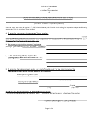 Form CR2E009 Articles of Amendment to Articles of Incorporation of a Florida Not for Profit Corporation - Florida, Page 3