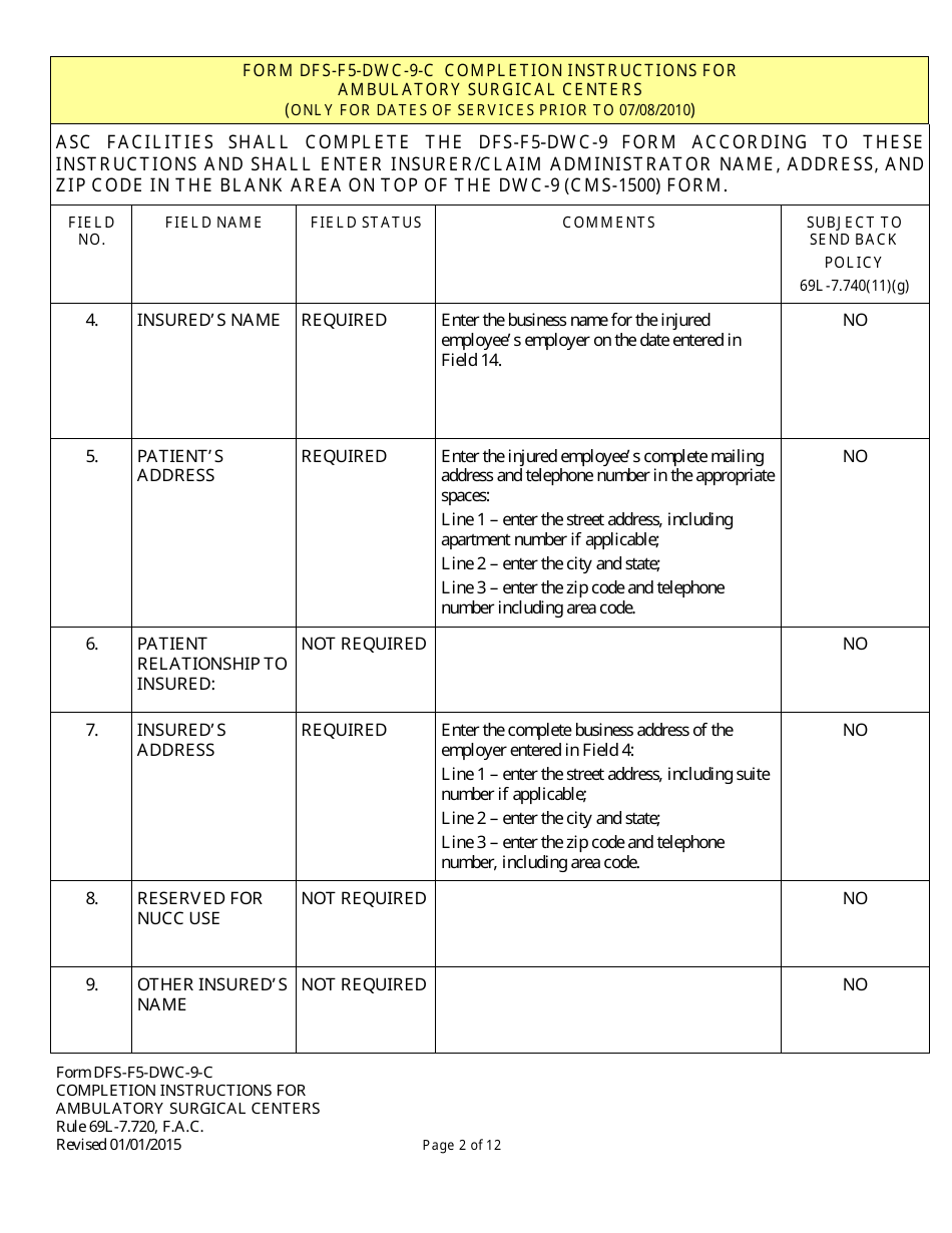 Download Instructions for Form CMS-1500 Health Insurance Claim Form ...