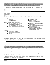 Document preview: Form 09-1 Application for Drug-Free Workplace Premium Credit Program - Florida