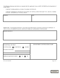DFS Form 3160-0020 Health Care Provider Application for Certification - Florida, Page 2