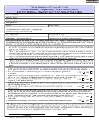 Document preview: DFS Form 3160-0021 Expert Medical Advisor Certification Application - Florida