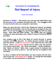 Document preview: Form WC1 First Report of Injury - Colorado