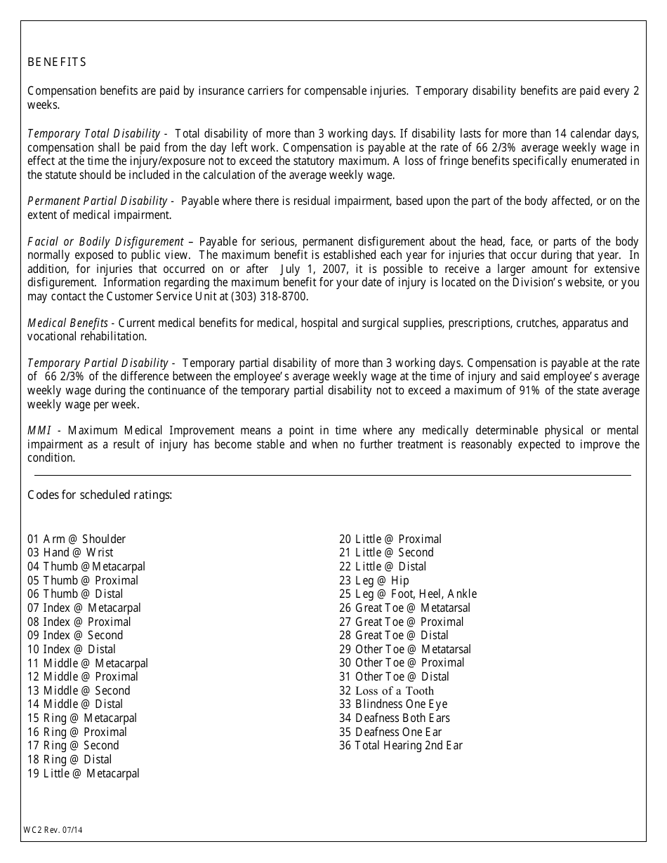 Form WC2 General Admission of Liability - Colorado, Page 4