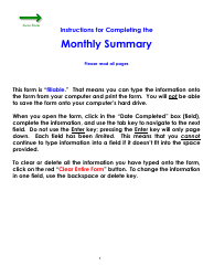 Form WC098 Monthly Summary - Colorado