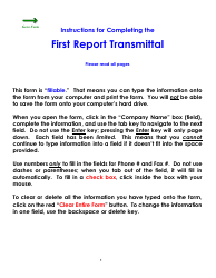 Document preview: Form WC106 First Report Transmittal - Colorado