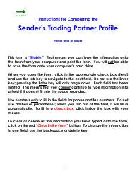 Document preview: Form WC170 Sender's Trading Partner Profile - Colorado