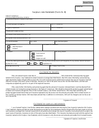 Form SL-8 Surplus Lines Statement - Connecticut