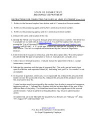 Form SL-8 Surplus Lines Statement - Connecticut, Page 2