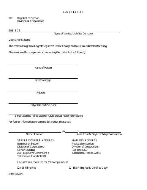 Form INHS18 - Fill Out, Sign Online and Download Fillable PDF, Florida ...