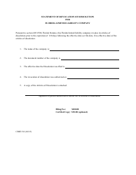 Form CR2E132 Statement of Revocation of Dissolution for Florida Limited Liability Company - Florida, Page 2
