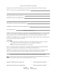 Form CR2E134 Articles of Interest Exchange - Florida, Page 2