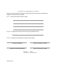 Form CR2E137 Statement of Abandonment of Merger - Florida, Page 2