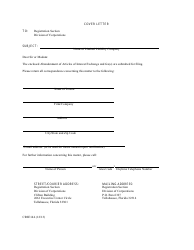 Document preview: Form CR2E144 Abandonment of Articles of Interest Exchange - Florida
