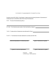 Form CR2E136 Statement of Abandonment of Domestication - Florida, Page 2