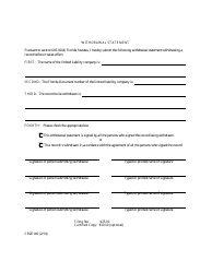 Form CR2E140 Withdrawal Statement - Florida, Page 2
