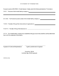 Form CR2E141 Statement of Termination - Florida, Page 2