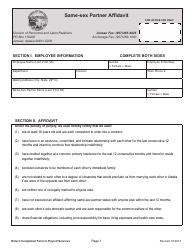 Same-Sex Partner Affidavit - Alaska