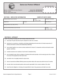 Document preview: Same-Sex Partner Affidavit - Alaska