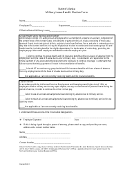 Document preview: Military Leave Benefit Election Form - Alaska
