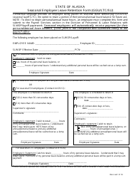 Document preview: Seasonal Employee Leave Retention Form (Ggu/Ltc/Su) - Alaska