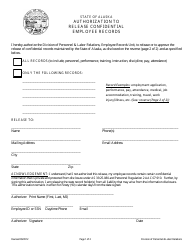 Authorization to Release Confidential Employee Records - Alaska