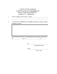 Certificate of Amendment for Foreign Limited Liability Company - Delaware, Page 2