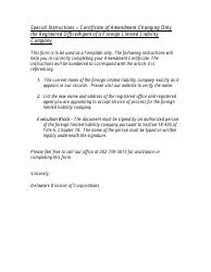 Certificate of Amendment Changing Only the Registered Office/Agent of Foreign Limited Liability Company - Delaware, Page 2