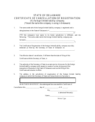 Certificate of Cancellation of a Foreign Limited Liability Company - Delaware, Page 2