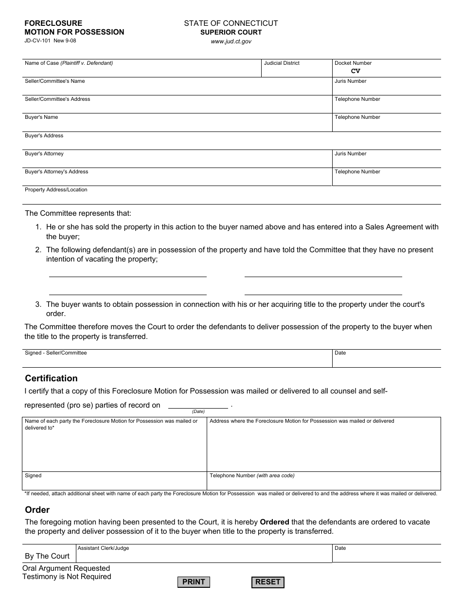 Form JD-CV-101 - Fill Out, Sign Online and Download Fillable PDF ...