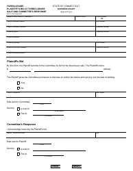 Document preview: Form JD-CV-102 Foreclosure " Plaintiff's Bid at Foreclosure Sale and Committee's Response - Connecticut
