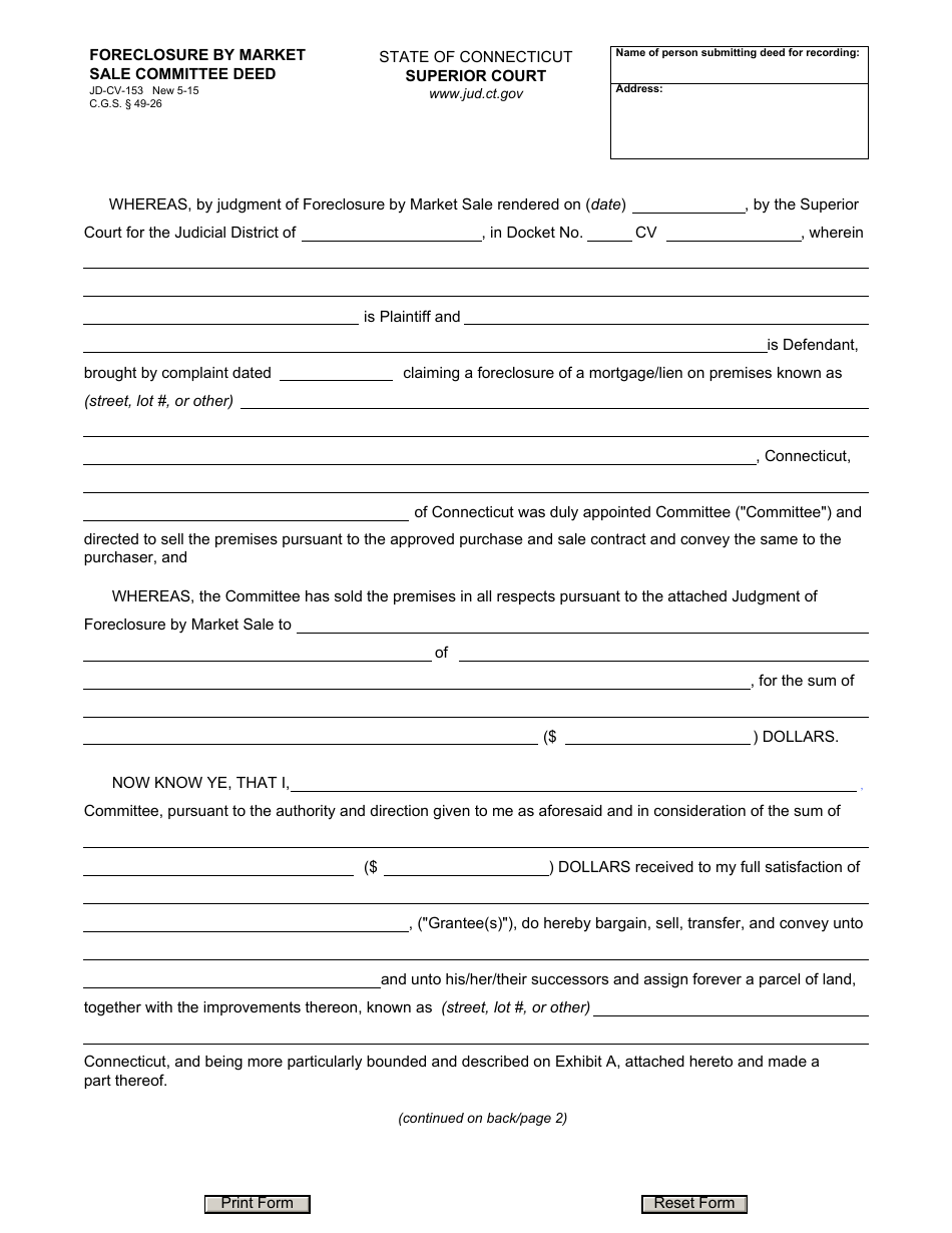 Form JD-CV-153 - Fill Out, Sign Online and Download Fillable PDF ...