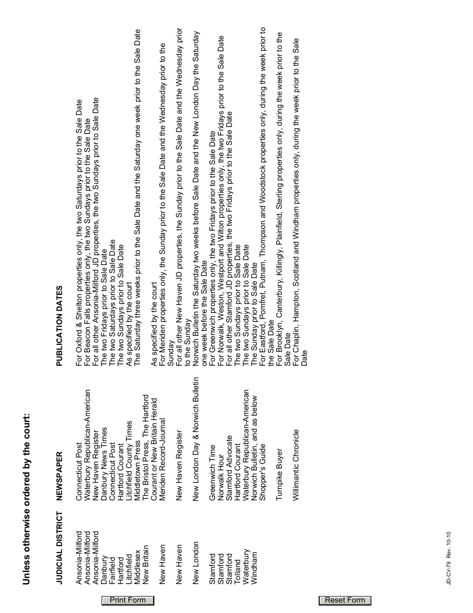 Form JD-CV-79 Foreclosure by Sale, Standing Orders - Connecticut, Page 3