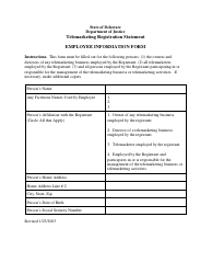 Document preview: Employee Information Form - Delaware