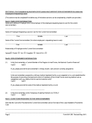Form WH-385 Certification for Serious Injury or Illness of a Current Servicemember - for Military Family Leave - Arkansas, Page 2