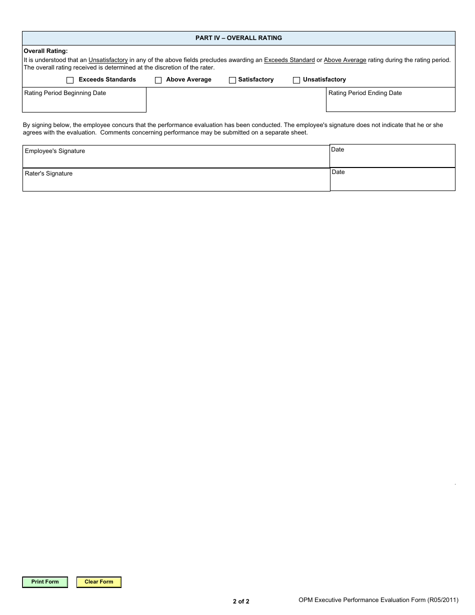 Executive / Director / Deputy Director Performance Evaluation Form - Arkansas, Page 2