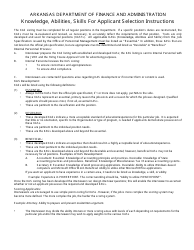 Knowledge, Abilities, Skills for Applicant Selection - Arkansas, Page 2