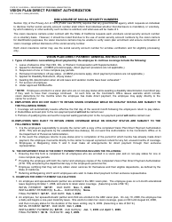Form STD.703 Vision Plan Direct Payment Authorization - California, Page 2