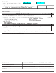 Form STD.645 A Suggestion Evaluation Report - California