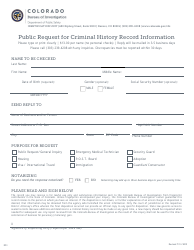 &quot;Public Request for Criminal History Record Information&quot; - Colorado