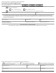 Form STD.278 Superior Accomplishment Gift or Cash Award Recommendation - California