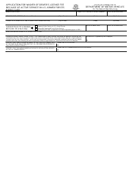 Document preview: Form B88 Application for Waiver of Driver's License Fee Because of Active Service in U.S. Armed Forces - Connecticut