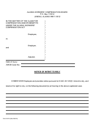 Document preview: Form 07-6114 Notice of Intent to Rely - Alaska