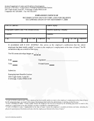 Form 07-6169 &quot;Employer's Notice of 90 Consecutive Days of Time Loss for Injuries&quot; - Alaska
