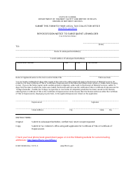 Document preview: Form HSMV82048 Vehicle Identification Number and Repossession Notice to Subsequent Lienholder - Florida