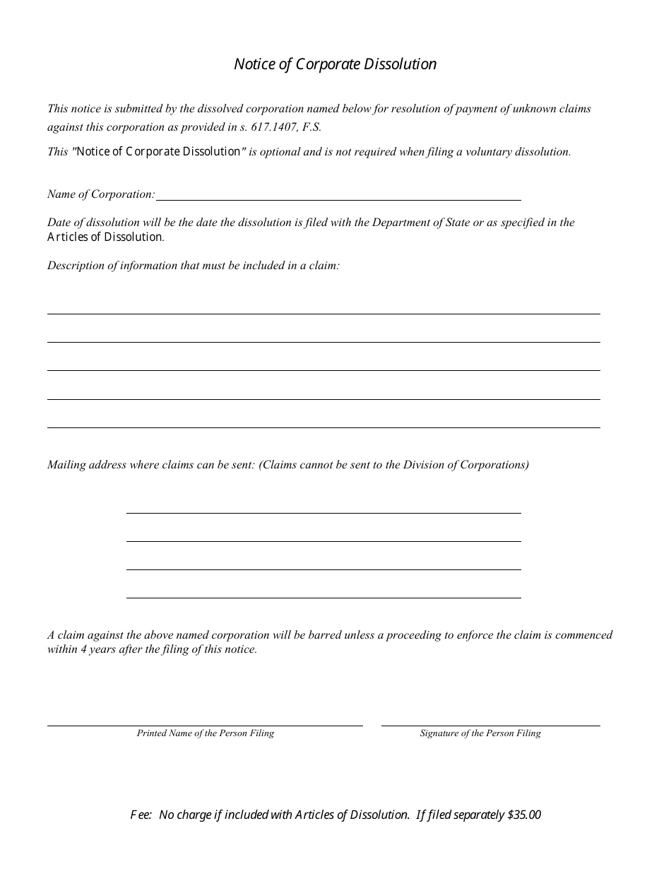 Form CR2E059A Articles of Dissolution - Florida, Page 4