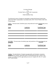 Form CR2E120 Articles of Merger for Florida Profit or Non-profit Corporation Into Other Business Entity - Florida, Page 3