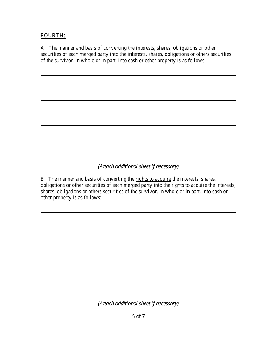 Form CR2E120 Articles of Merger for Florida Profit or Non-profit Corporation Into Other Business Entity - Florida, Page 7